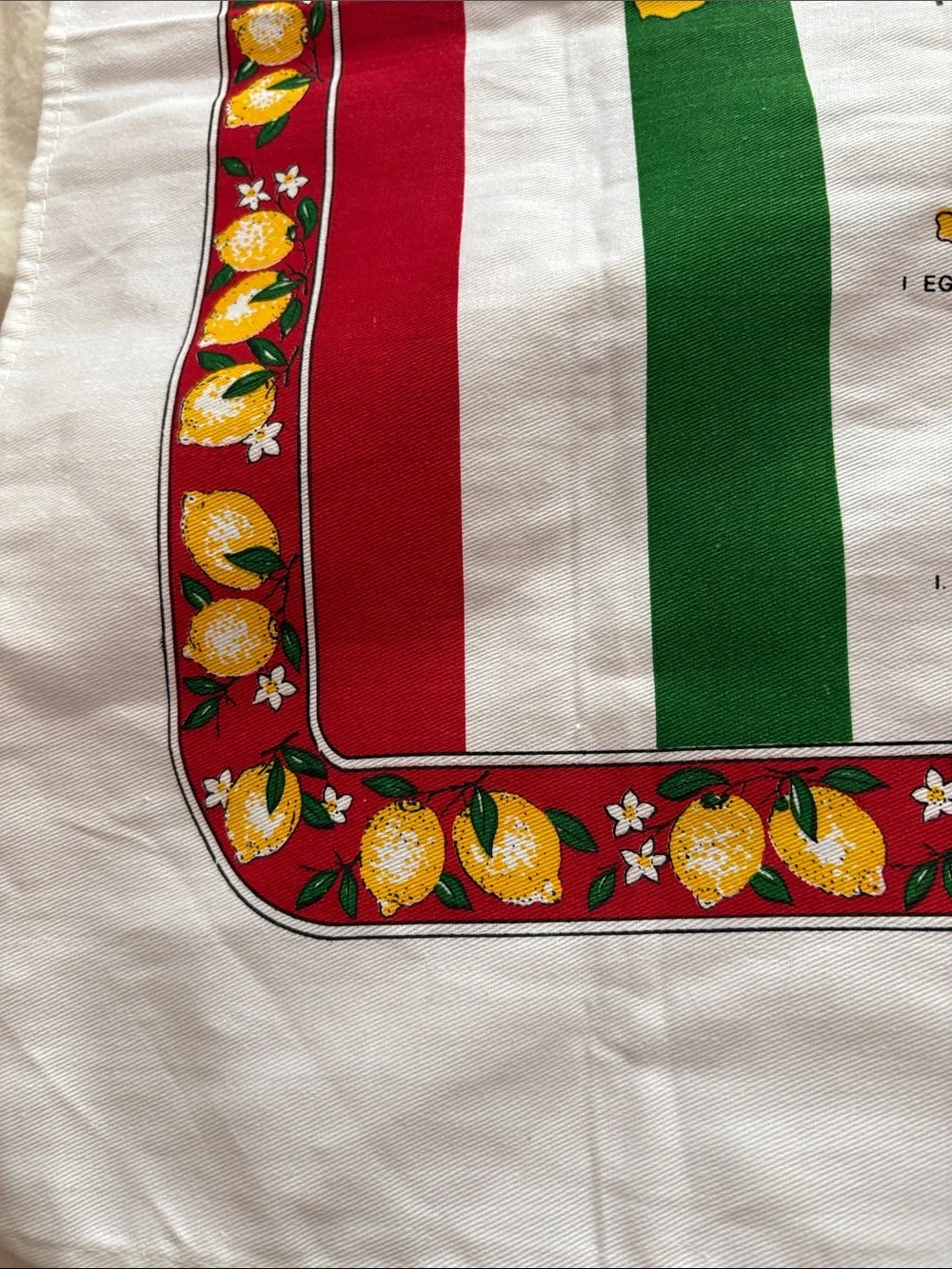 Italia Map Cotton Kitchen Apron - Red Green White